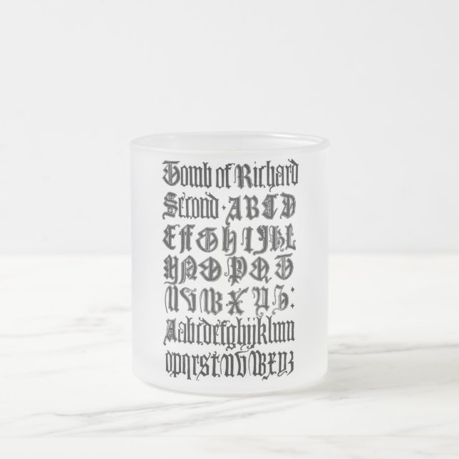 Caneca De Café Vidro Jateado Letras Góticas Mug (Centro)
