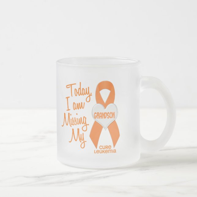 Caneca De Café Vidro Jateado Leucemia que falta meu neto 1 (Direita)