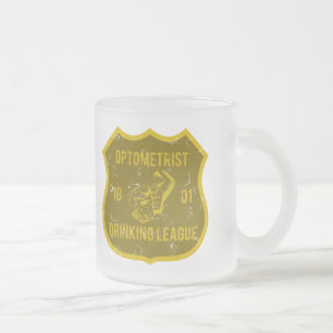 Caneca De Café Vidro Jateado Liga do bebendo do optometrista