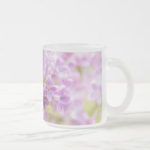 Caneca De Café Vidro Jateado Lilac Flowers Mist