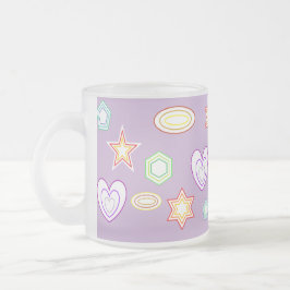 Caneca De Café Vidro Jateado Lilac shapes mug