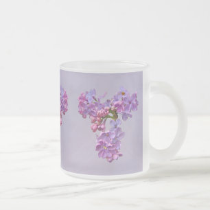 Caneca De Café Vidro Jateado Lilases na Primavera