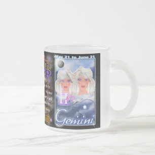 Caneca De Café Vidro Jateado Limite do zodíaco dos Gêmeos do Taurus vidro