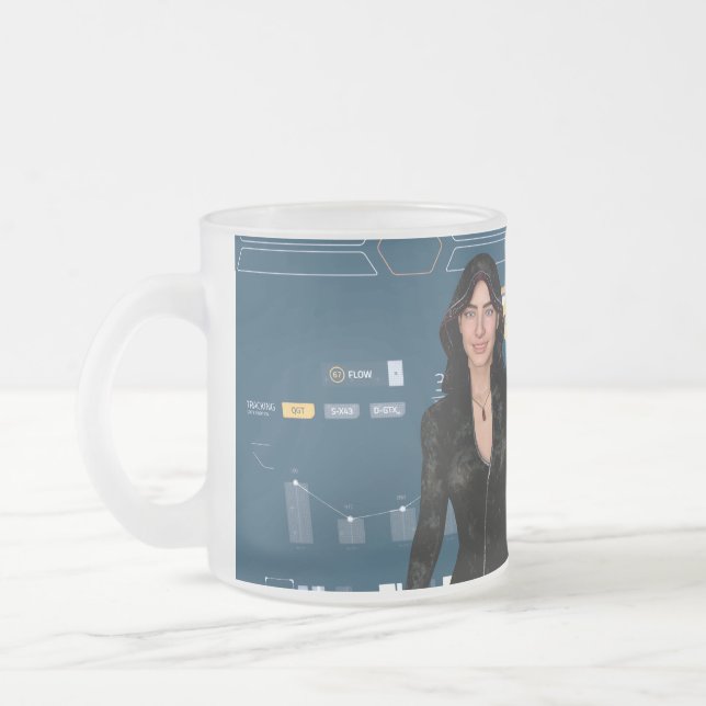 Caneca De Café Vidro Jateado Linda tela de fundo do computador para mulheres (Esquerda)