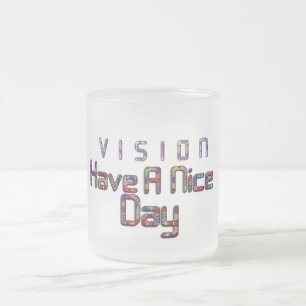 Caneca De Café Vidro Jateado Linda Visão de um Dia Agradável e uma Noite Melhor