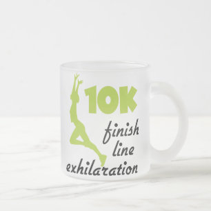 Caneca De Café Vidro Jateado Linha de Término Verde de 10.000