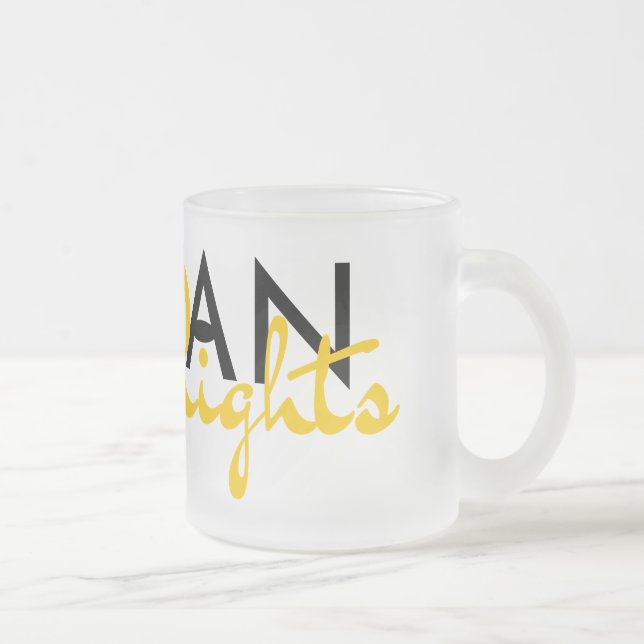 Caneca De Café Vidro Jateado Linha de vida dos direitos humanos (Direita)