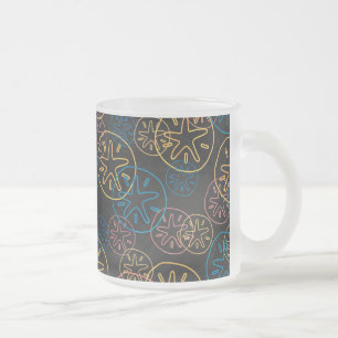 Caneca De Café Vidro Jateado Linhas de Dólar de Areia Vermelho Amarelo Azul