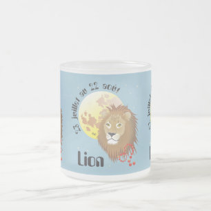 Caneca De Café Vidro Jateado Lion 23 juillet au 22 août taça