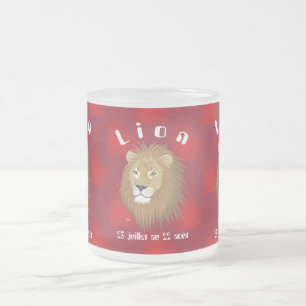 Caneca De Café Vidro Jateado Lion 23 juillet au 22 août taça