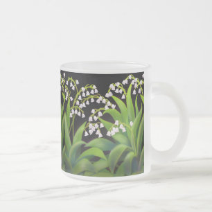 Caneca De Café Vidro Jateado Lírio da caneca do vidro de fosco do vale