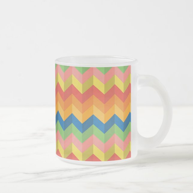 Caneca De Café Vidro Jateado listra ziguezague (Direita)