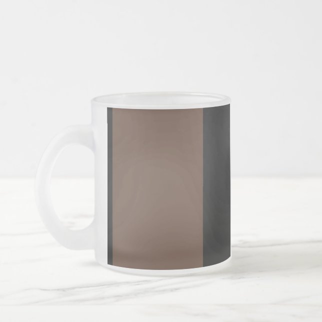 Caneca De Café Vidro Jateado Listras castanhas, pretas e brancas (Esquerda)