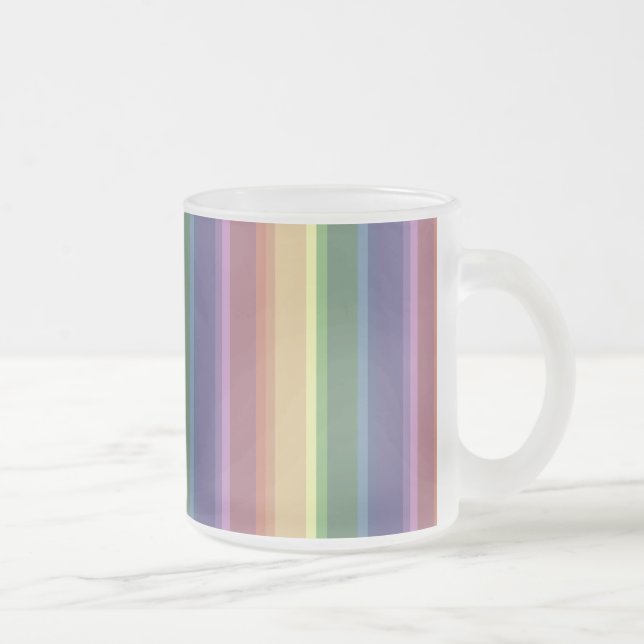 Caneca De Café Vidro Jateado Listras de arco-íris sem som (Direita)