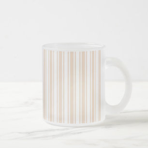Caneca De Café Vidro Jateado Listras de bege e doce