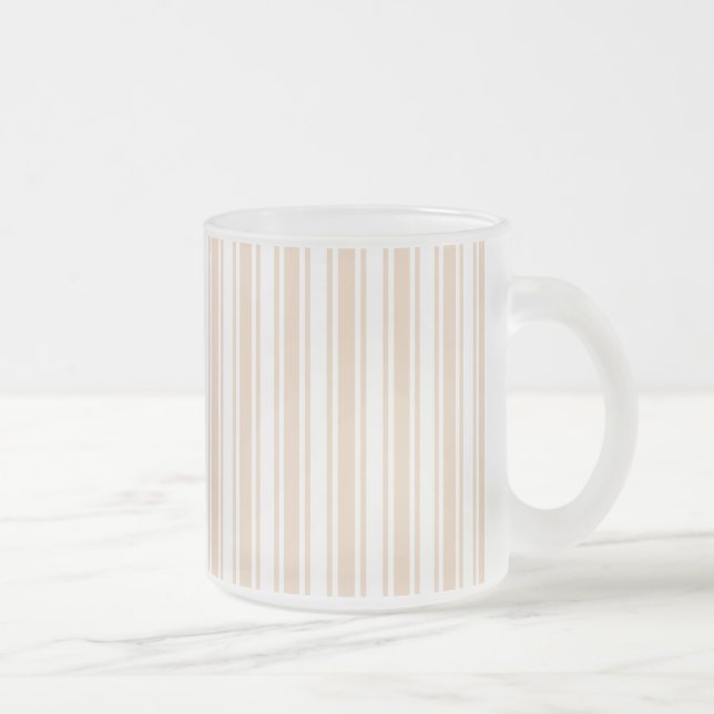 Caneca De Café Vidro Jateado Listras de bege e doce (Direita)