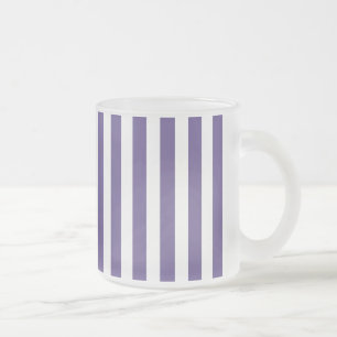 Caneca De Café Vidro Jateado Listras de doces ultra-violetas e brancas