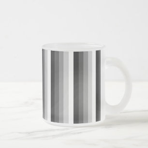 Caneca De Café Vidro Jateado Listras de sombra brancas e pretas