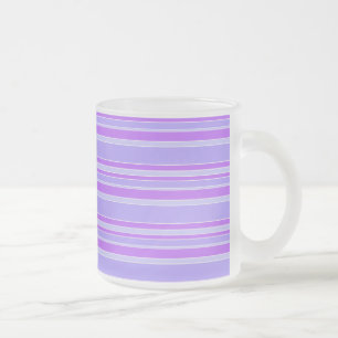 Caneca De Café Vidro Jateado Listras violetas