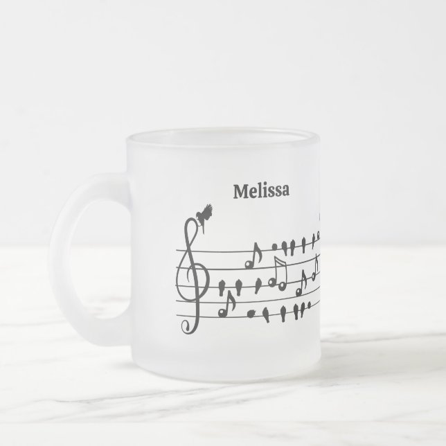Caneca De Café Vidro Jateado Livre como pássaro, pássaros cantores atuando como (Esquerda)