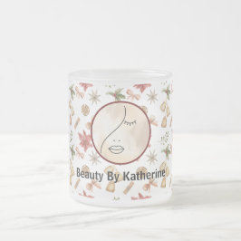 Caneca De Café Vidro Jateado Logotipo de Beleza para a Mulher Abstrato moderna