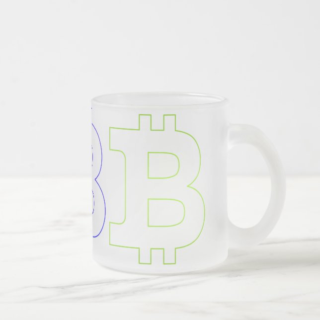 Caneca De Café Vidro Jateado Logotipo de Bitmoeda (Direita)
