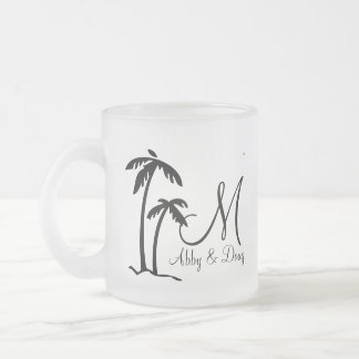 Caneca De Café Vidro Jateado Logotipo de destino da árvore de palma do DIY