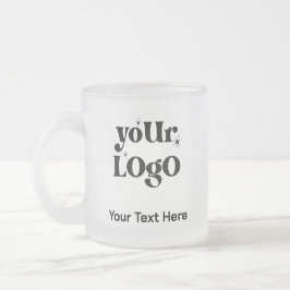 Caneca De Café Vidro Jateado Logotipo e texto minimalistas