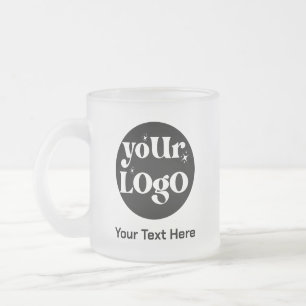 Caneca De Café Vidro Jateado Logotipo e texto minimalistas