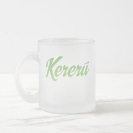 Caneca De Café Vidro Jateado Logótipo Kereru e ave