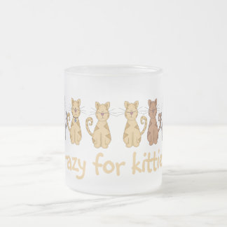 Caneca De Café Vidro Jateado Louco para o camiseta e os presentes dos gatinhos
