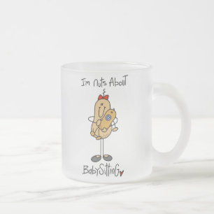 Caneca De Café Vidro Jateado Loucos por Babysitting Camisetas e Presentes