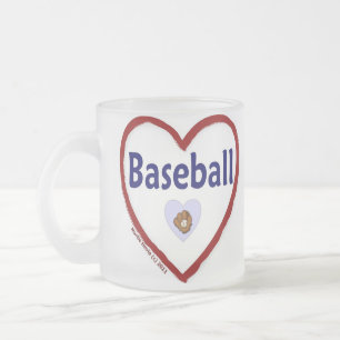 Caneca De Café Vidro Jateado Love Baseball