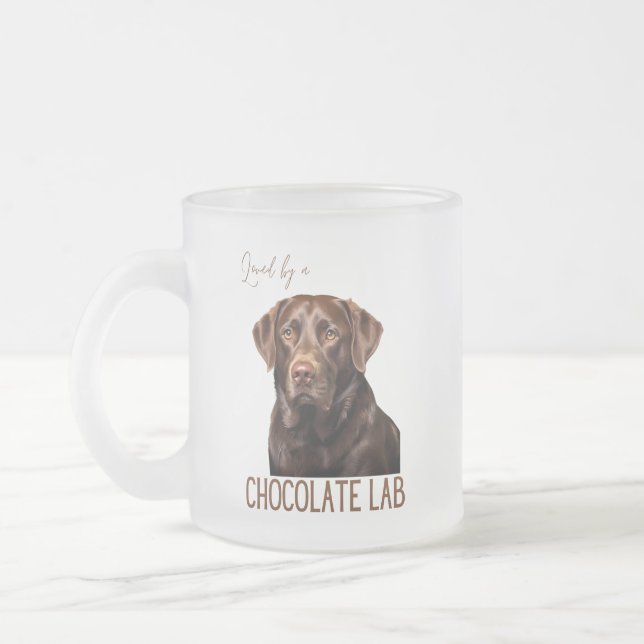 Caneca De Café Vidro Jateado Loved By A Chocolate Lab Labrador Dog Lover  (Esquerda)