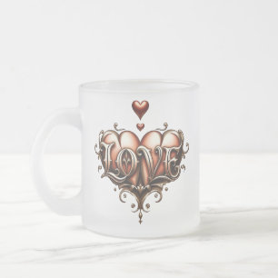 Caneca De Café Vidro Jateado Lua Gótica – Amor Eterno Sob o Céu da Meia-Noite