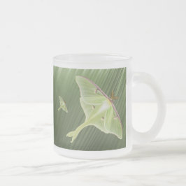 Caneca De Café Vidro Jateado Luna Moth