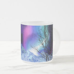 Caneca De Café Vidro Jateado Luzes de inverno Fosco Vidro Café