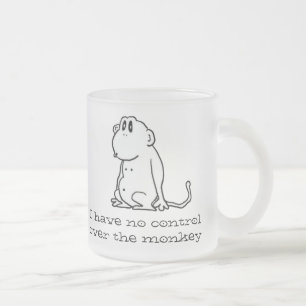 Caneca De Café Vidro Jateado Macaco Cartoon