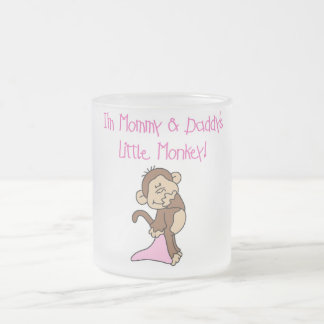 Caneca De Café Vidro Jateado Macaco das mamães e do pai - camiseta e presentes