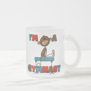 Caneca De Café Vidro Jateado Macaco Eu sou um Ginasta
