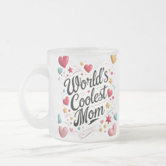 Caneca De Café Vidro Jateado Mãe mais fixe do mundo - Corações e Estrelas color