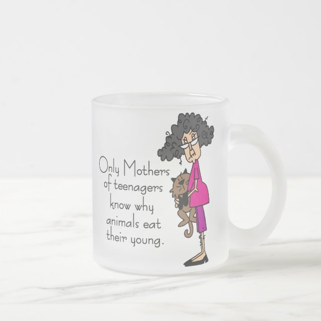 Caneca De Café Vidro Jateado Mães de adolescentes (Direita)