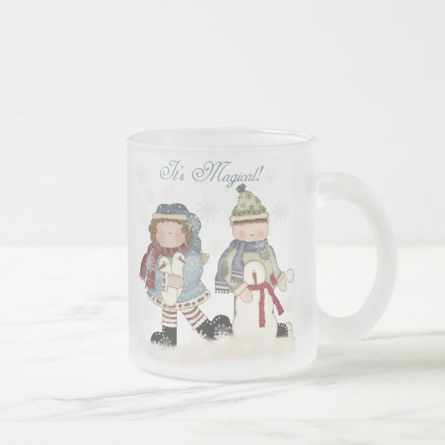 Caneca De Café Vidro Jateado Magia de Neve (Direita)