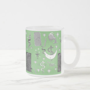 Caneca De Café Vidro Jateado Mágica feiticeira de cobras-feitiez cobra