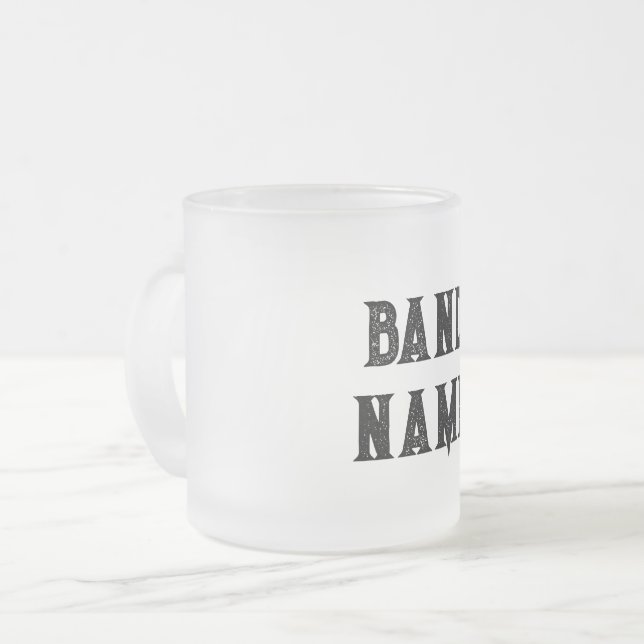 Caneca De Café Vidro Jateado Mala de Banda Personalizada (Frente Esquerda)