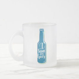 Caneca De Café Vidro Jateado Malhação Humor Eu Corro Para Uma Garrafa Azul De C