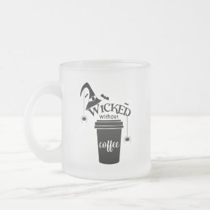 Caneca De Café Vidro Jateado Maluca Sem Café Fofa Bruxa Preta Engraçada Chapéu