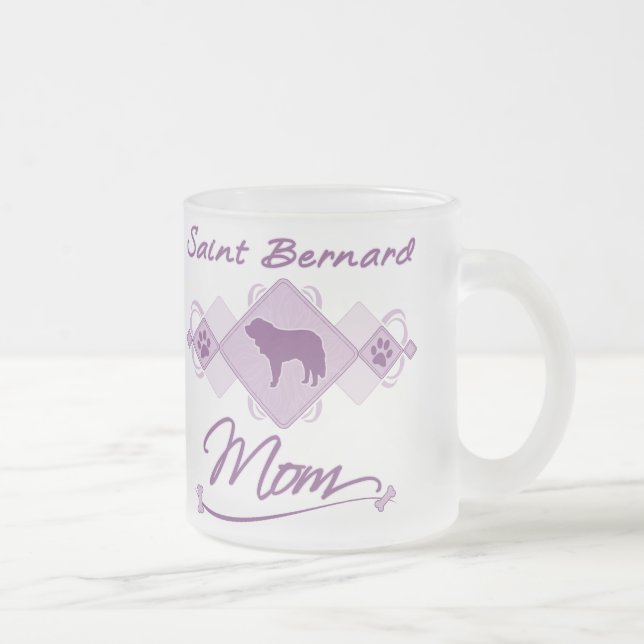 Caneca De Café Vidro Jateado Mamã de St Bernard (Direita)
