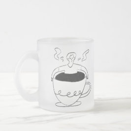 Caneca De Café Vidro Jateado Man submerged in a cup of coffee