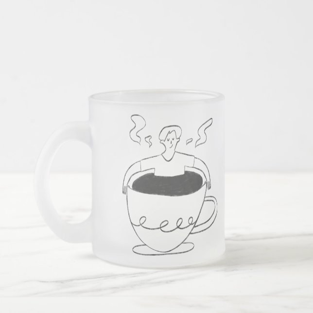 Caneca De Café Vidro Jateado Man submerged in a cup of coffee (Esquerda)